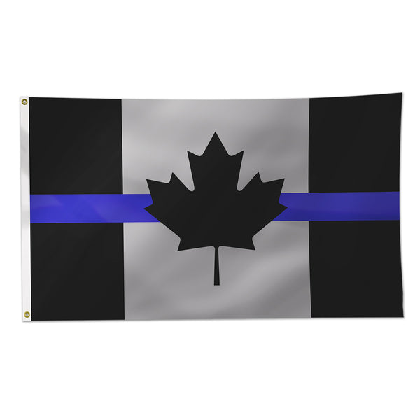 What does a black Canadian flag with a purple stripe mean?