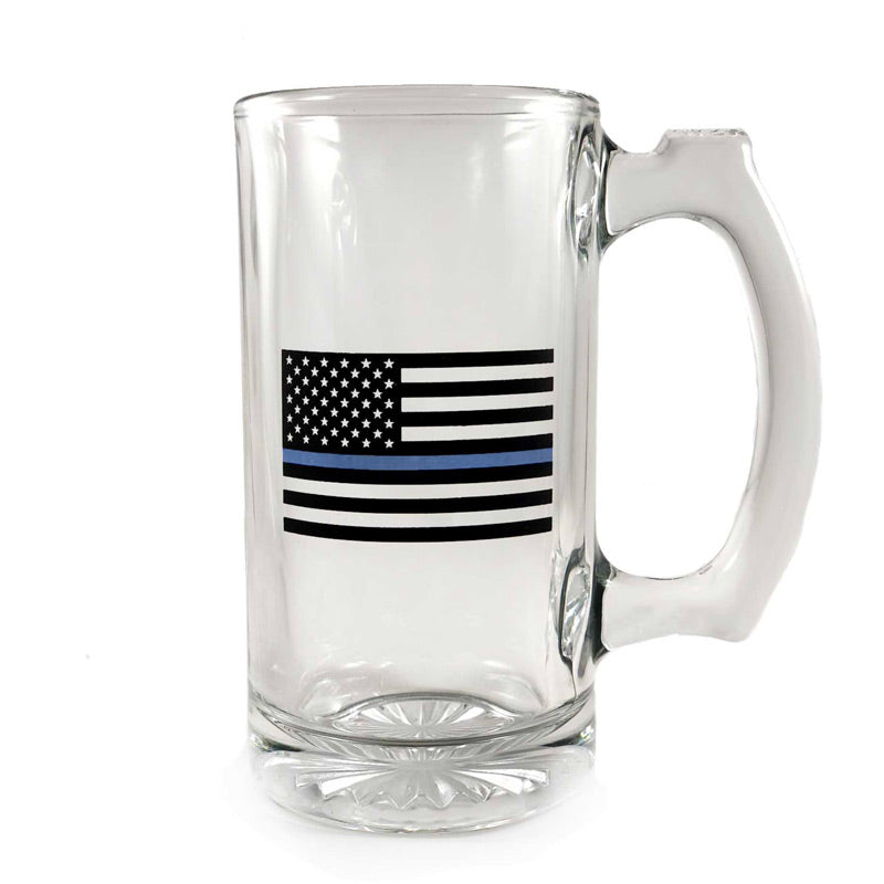 Beer Mug - Thin Blue Line American Flag, 12 oz - Thin Blue Line USA