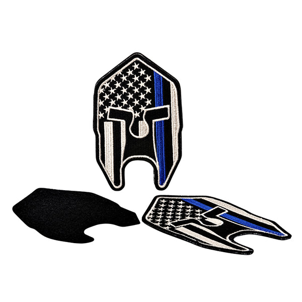 Spartan Thin Blue Line Hook-and-Loop Patch - Thin Blue Line USA