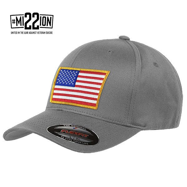 FlexFit American Flag Hat - Blue Thin Line USA