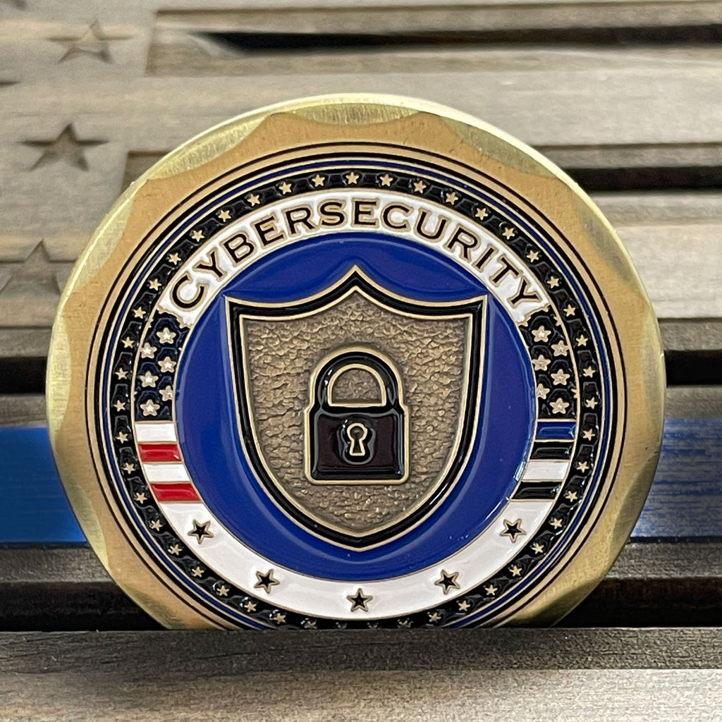 Cybersecurity Thin Blue Line Challenge Coin Thin Blue Line USA