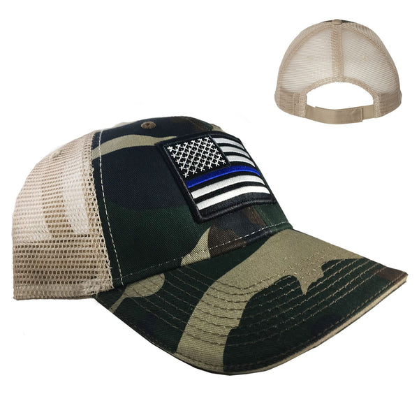 Camouflage Thin BLUE Line SHAMROCK Skull Cap - Project Thin Line