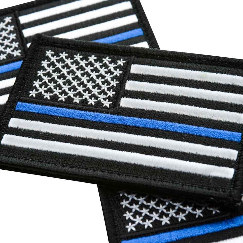 Subdued Thin Blue Line American Flag Patch - Multiple Styles