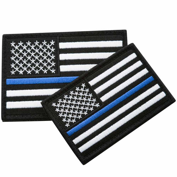 Thin Blue Line United States Flag Patch Police SWAT VELCRO® Brand Hook  Backing