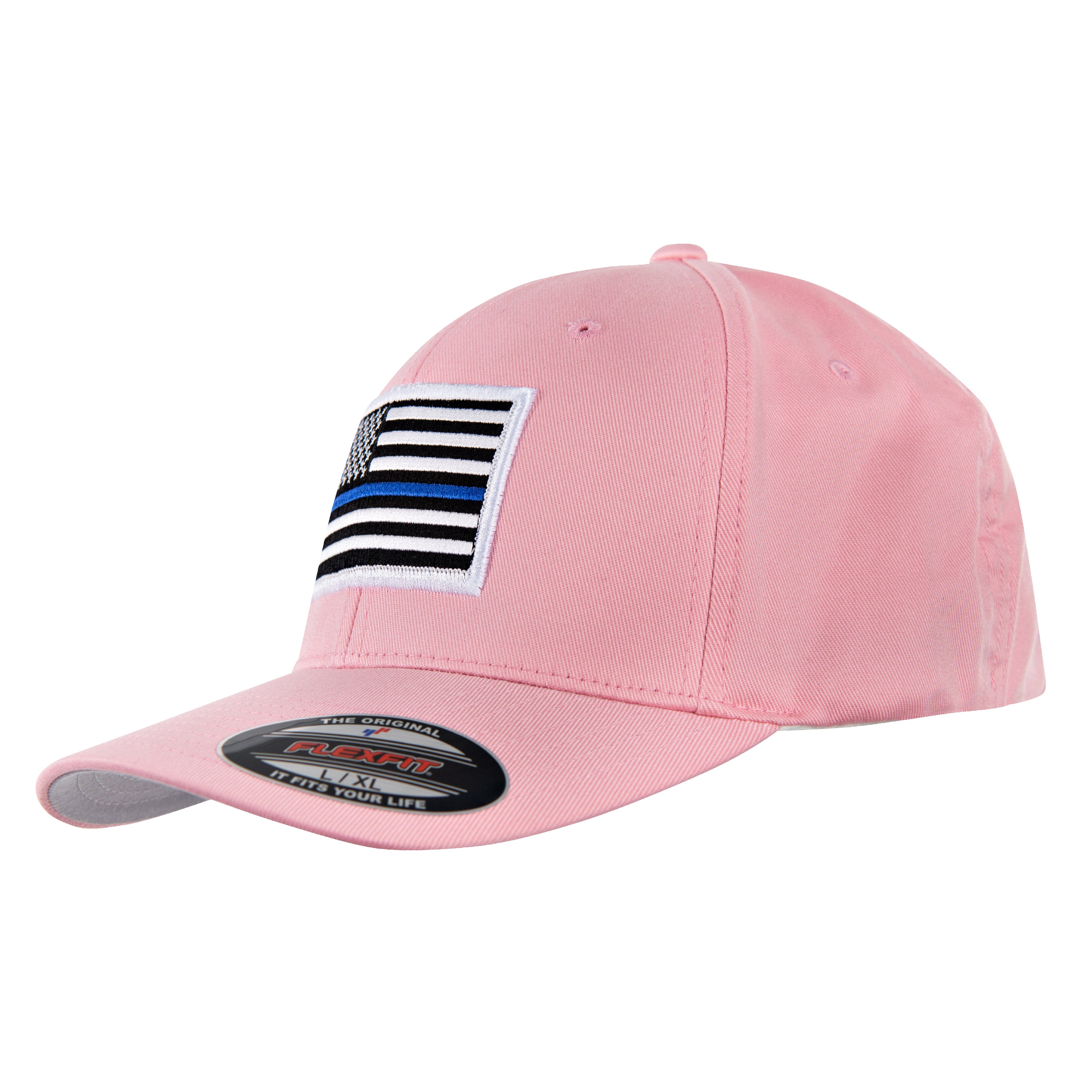 USA Blue Thin Flag, Pink Blue Thin Flexfit Line - Line American Hat -