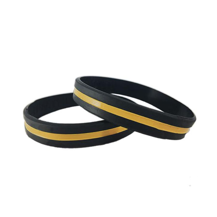 Men's Gold Rubber Cord Bar Bracelet | Royal Chain Group