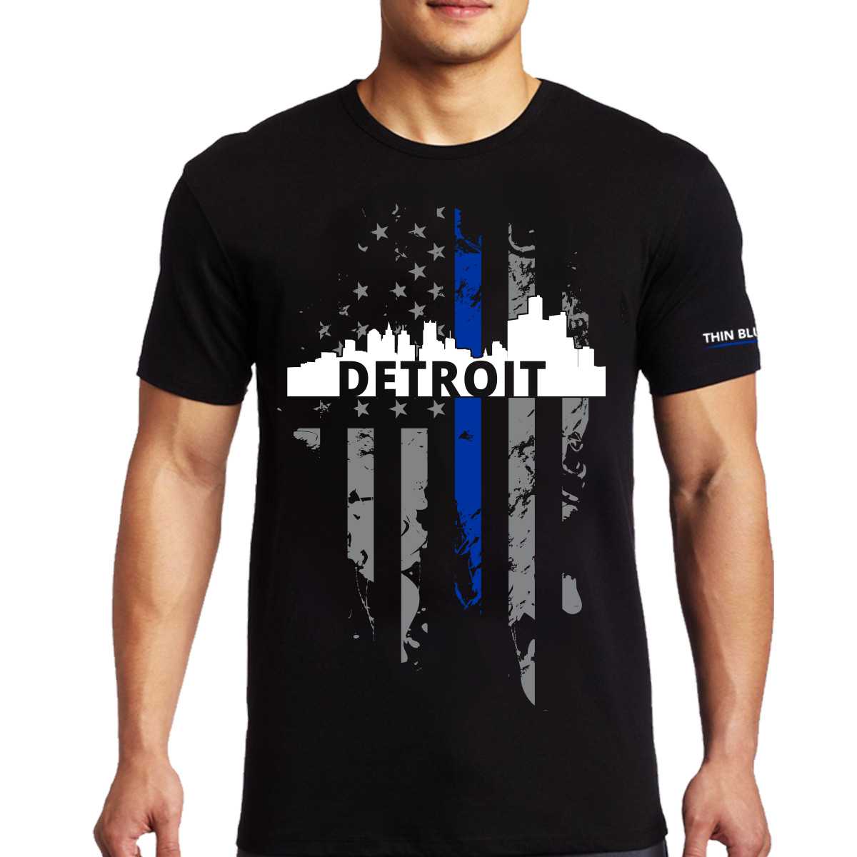 T-Shirt - Detroit Large, Thin Blue Line