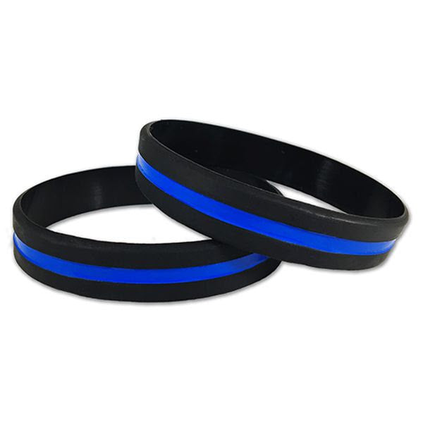 Thin Blue Line Faux Leather Men's Bracelet