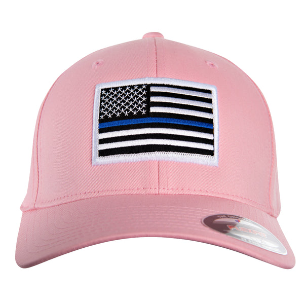 Flexfit Hat - Flag, Pink Thin Line Blue American
