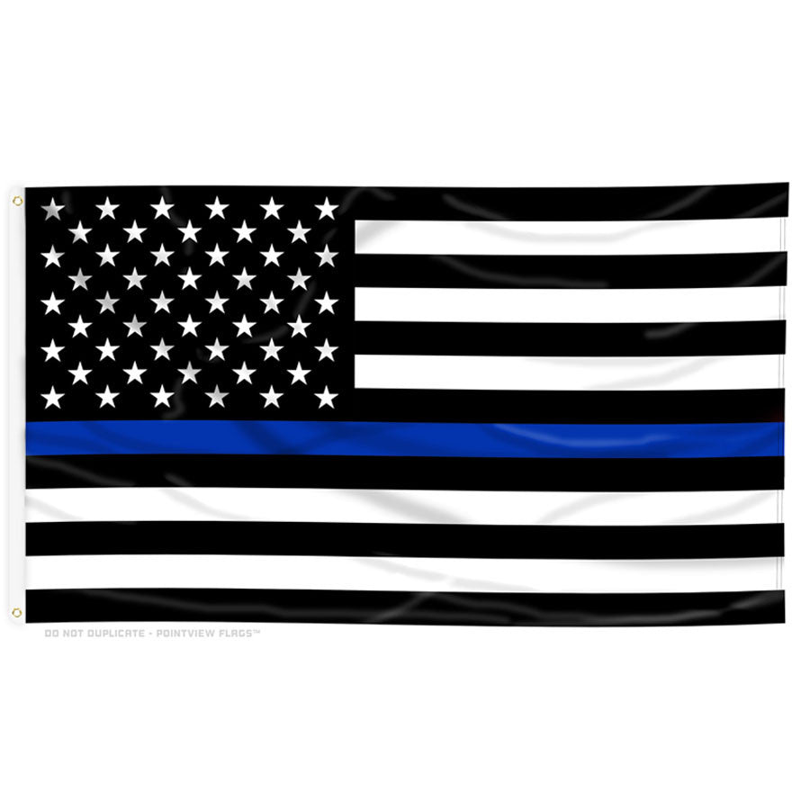 Thin Blue Line American Flag with Grommets, 4 x 6 ft