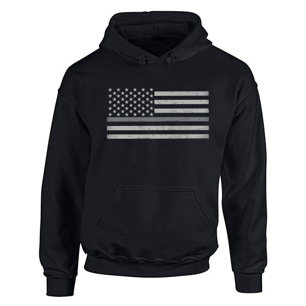 Hoodie Unisex - Classic Thin Silver Line - Thin Blue Line USA