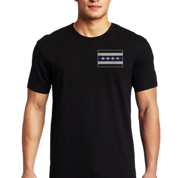 Chicago Blue Line Flag Spartan T-Shirt