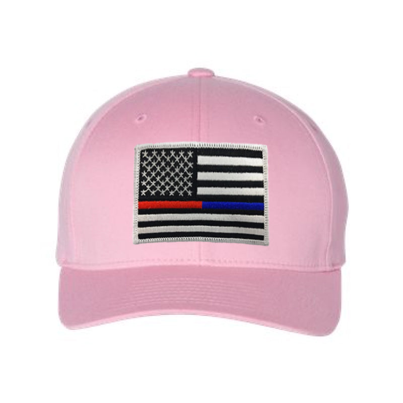 Flexfit Hat - Line Flag, Line Blue Pink - Dual American USA Thin