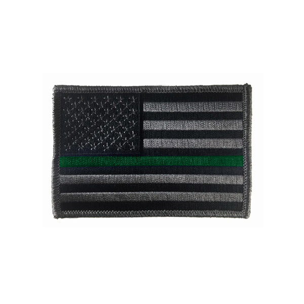 Thin Green Line American Flag Hook-and-Loop Patch